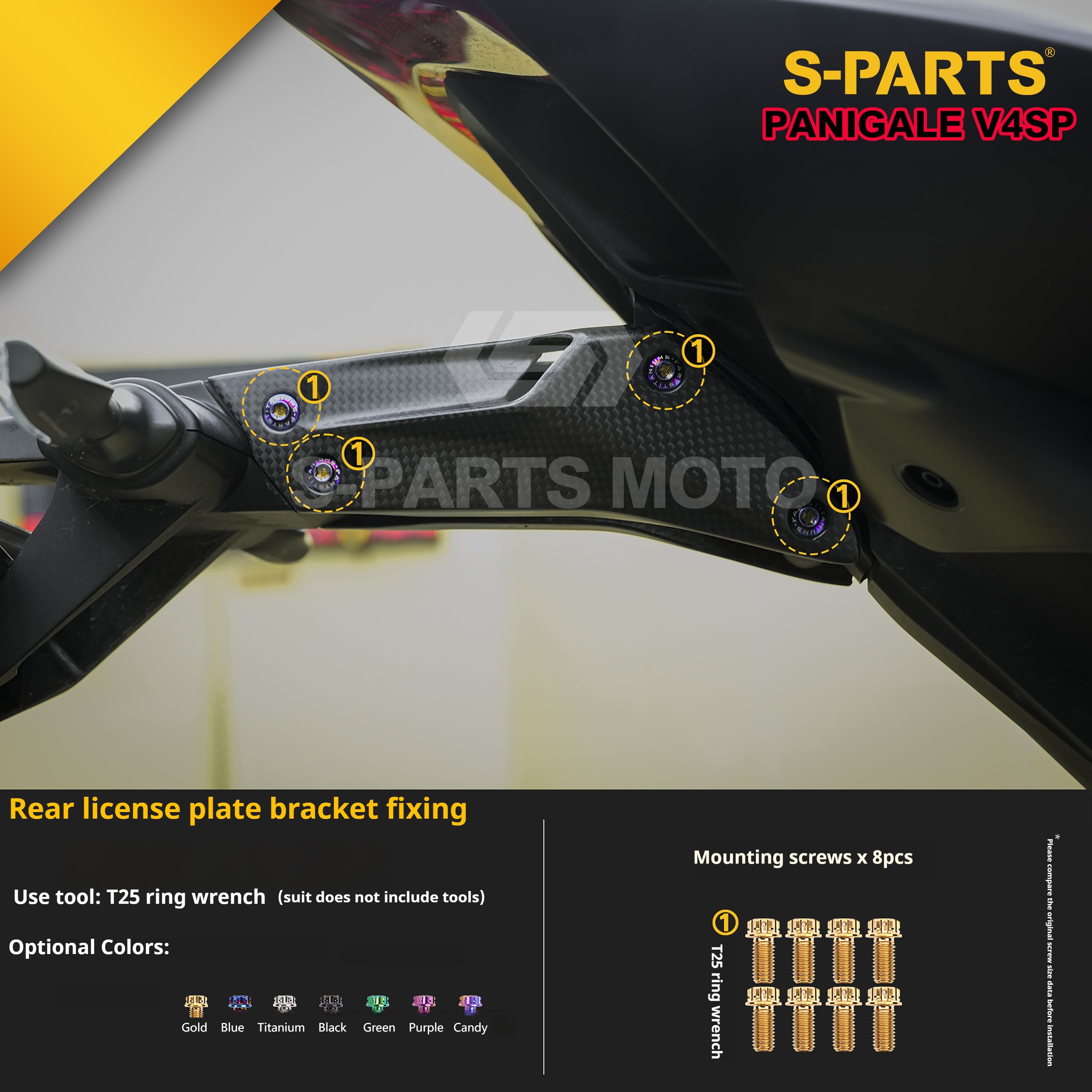 SPARTS TC4 Titanium Bolt Kit for Ducati Panigale V4SP Motorcycle