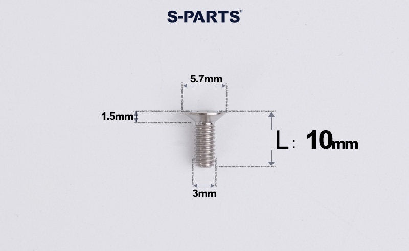 SPARTS Series M3 L6-30 Countersunk Titanium Bolt