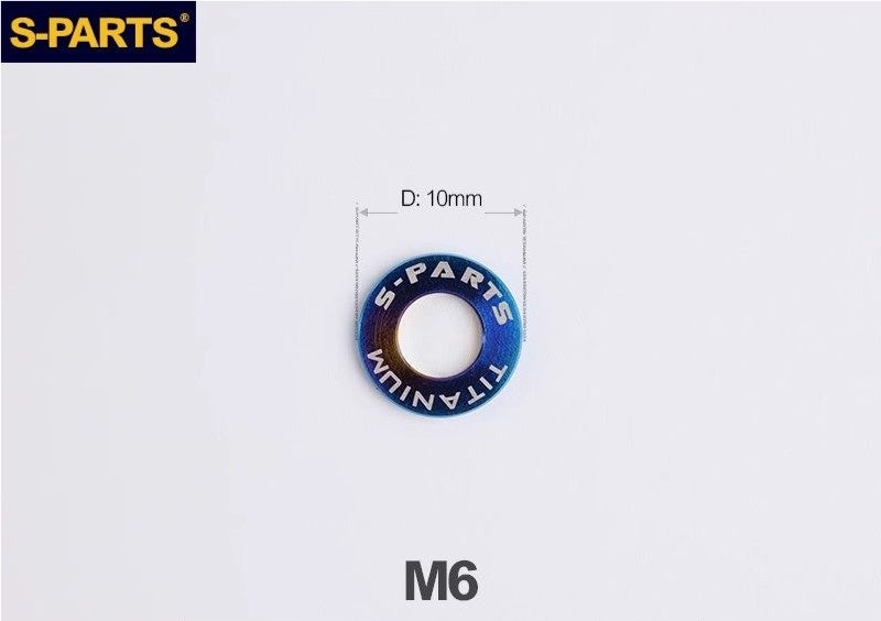 S-PARTS M3 / M4 / M5 / M6 / M8 / M10 / M12 TC4 Titanium Flat Washers for E-Bikes, Motorcycles & Bicycles