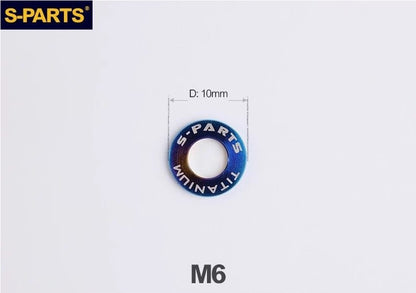 S-PARTS M3 / M4 / M5 / M6 / M8 / M10 / M12 TC4 Titanium Flat Washers for E-Bikes, Motorcycles & Bicycles