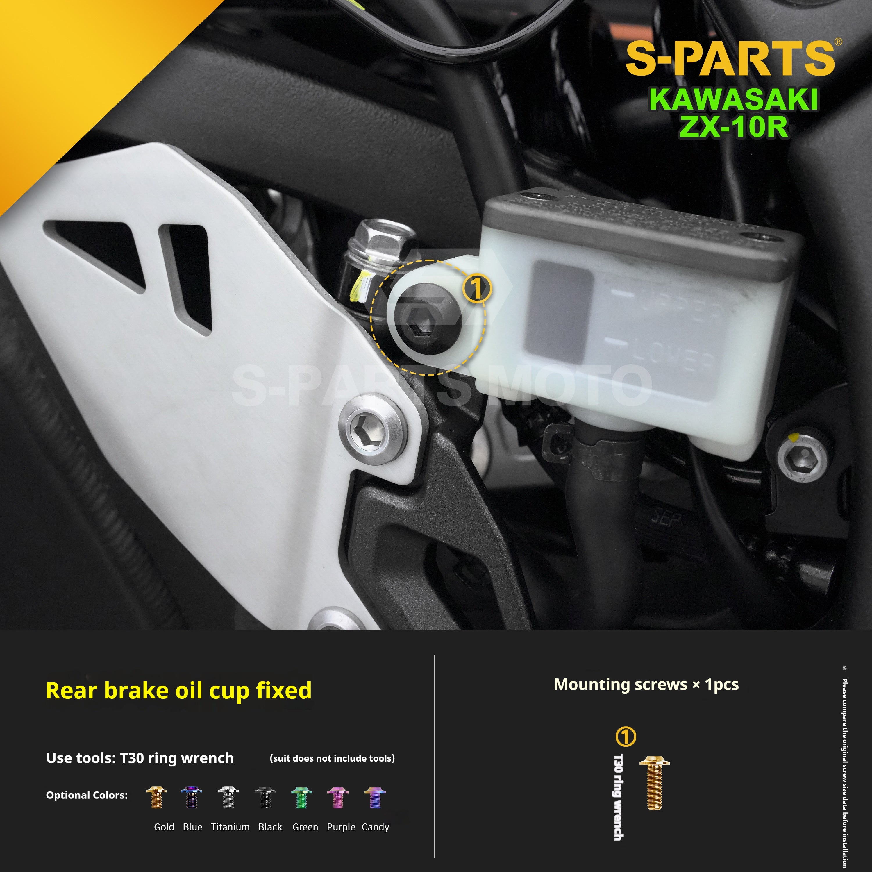 SPARTS Titanium Screw Set for Kawasaki ZX-10R 2023 – Custom Candy Color & CNC Titanium Upgrade Kit