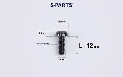 SPARTS M5 Titanium Bolt A2 Dome Head | Ultra-Light TC4 Bike Brake Caliper Bolt