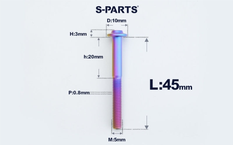 SPARTS A3 Countersunk Head M5 D10 Titanium Bolt TC4 Motorcycle & E-Bike Custom Fastener