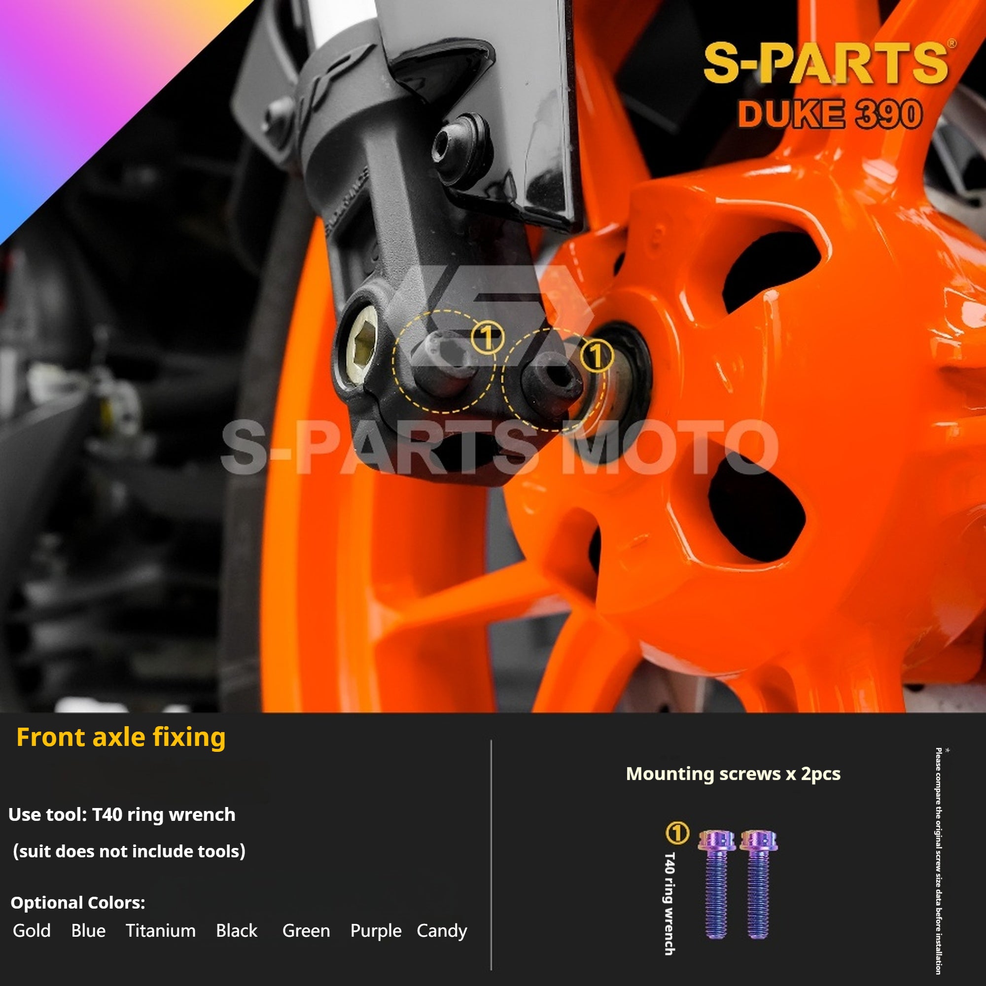 SPARTS Stan KTM DUKE 390 Dedicated · TC4 Titanium Full Motorcycle Bolt Kit