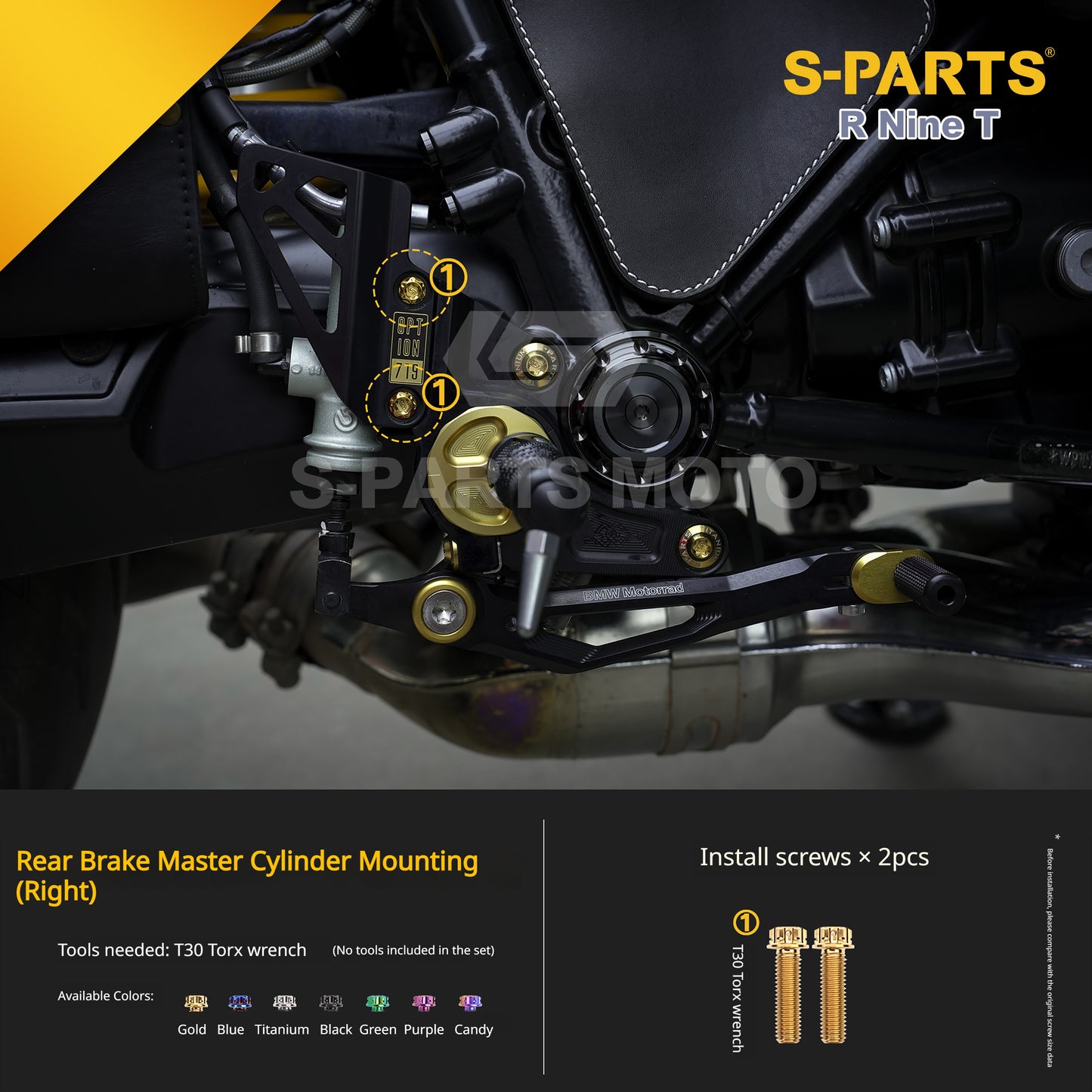 S-PARTS Premium Titanium Braking & Handling Upgrade Kit for BMW R nineT