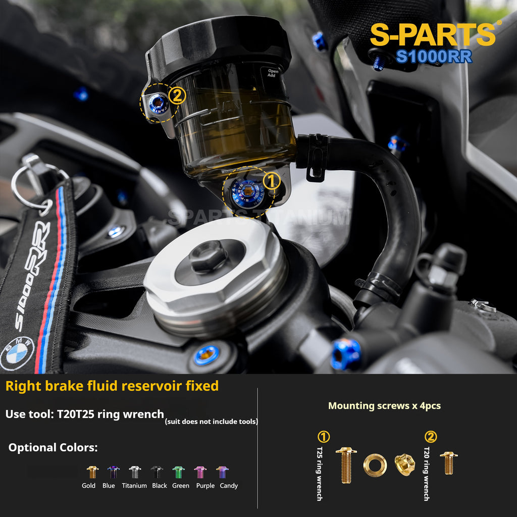 SPARTS TC4 Titanium Bolt Kit Compatible with BMW S1000RR — Full Motorcycle Upgrade Fastener Set