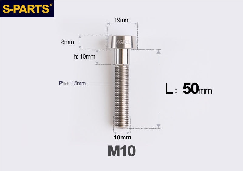 SPARTS M10 D19 P1.5 Titanium Security Bolt – Brake Caliper Locking Screw for Motorcycle