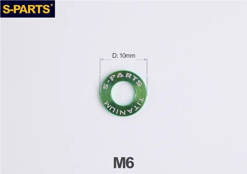 S-PARTS M3 / M4 / M5 / M6 TC4 Titanium Flat Washers for E-Bikes, Motorcycles & Bicycles