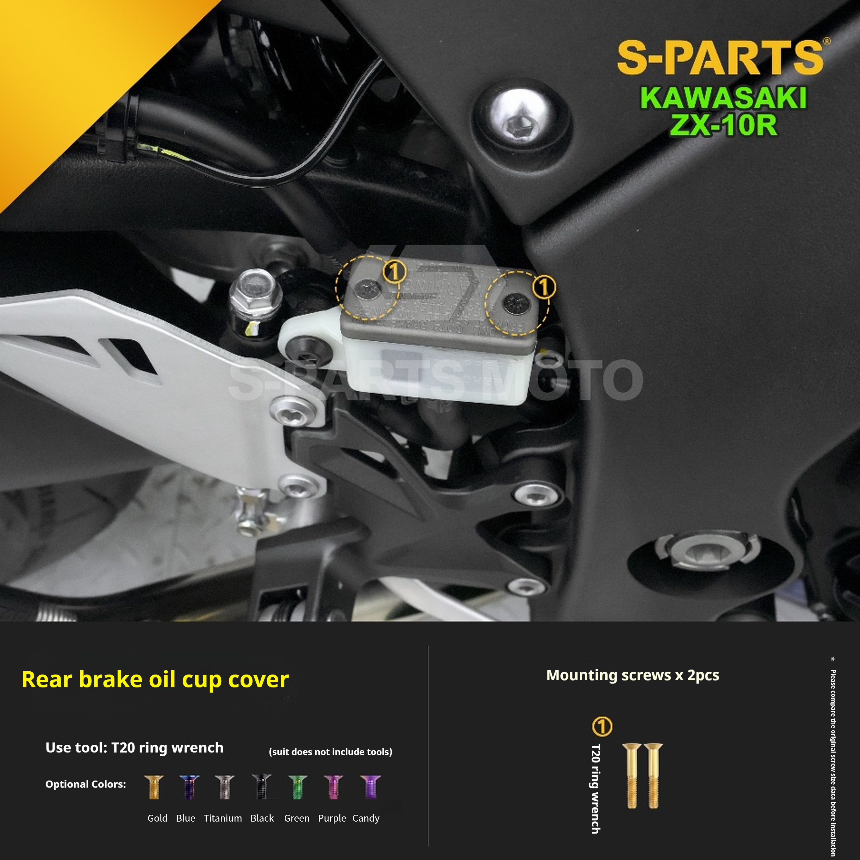 SPARTS Titanium Screw Set for Kawasaki ZX-10R 2023 – Custom Candy Color & CNC Titanium Upgrade Kit