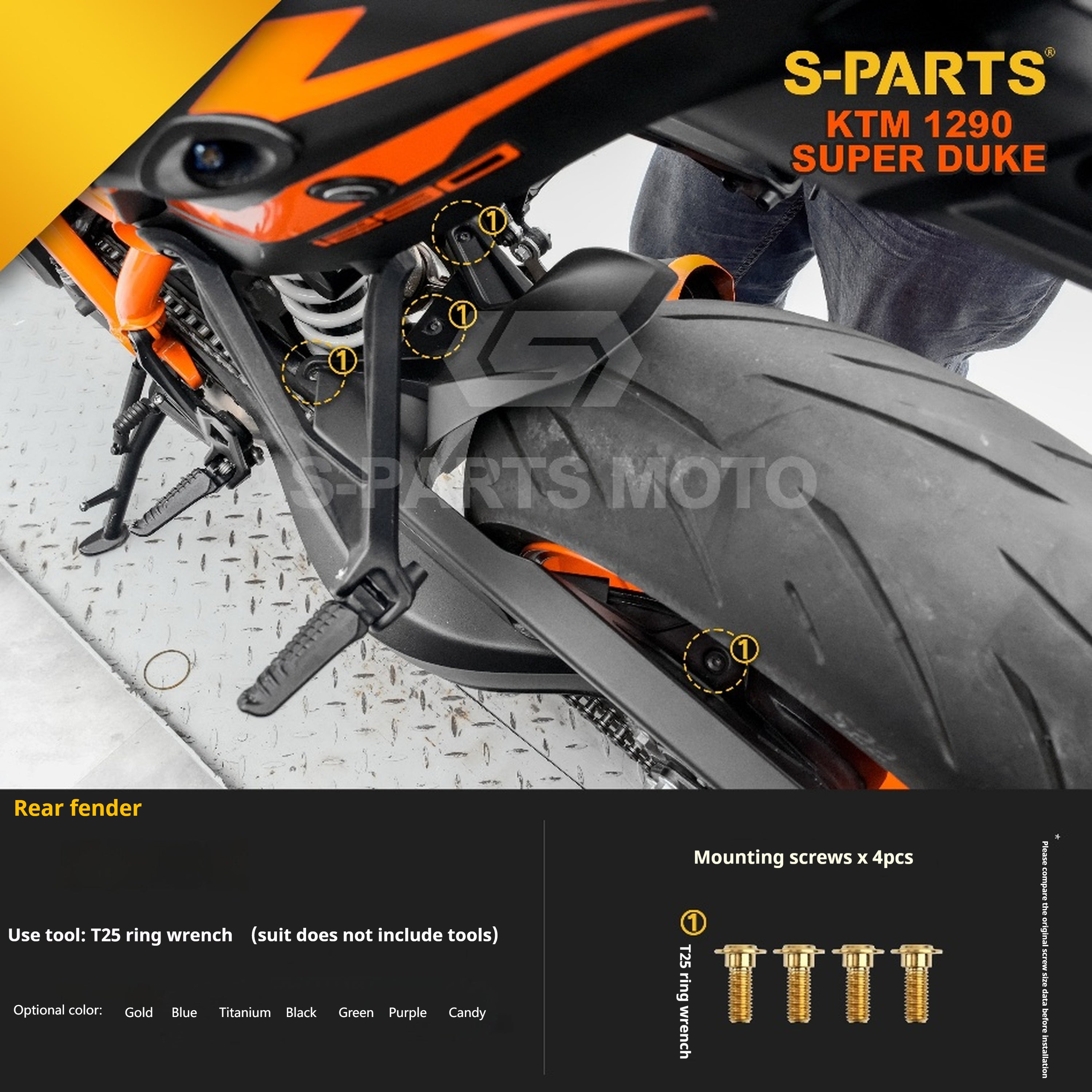 SPARTS KTM Super Duke 1290 · Full TC4 Titanium Bolt Kit｜Motorcycle Upgrade Set