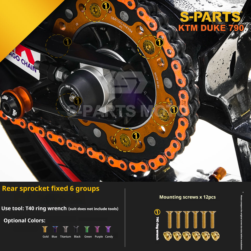 SPARTS TC4 Titanium Bolt Kit Compatible with KTM DUKE 790 – Full Motorcycle Fastener Upgrade