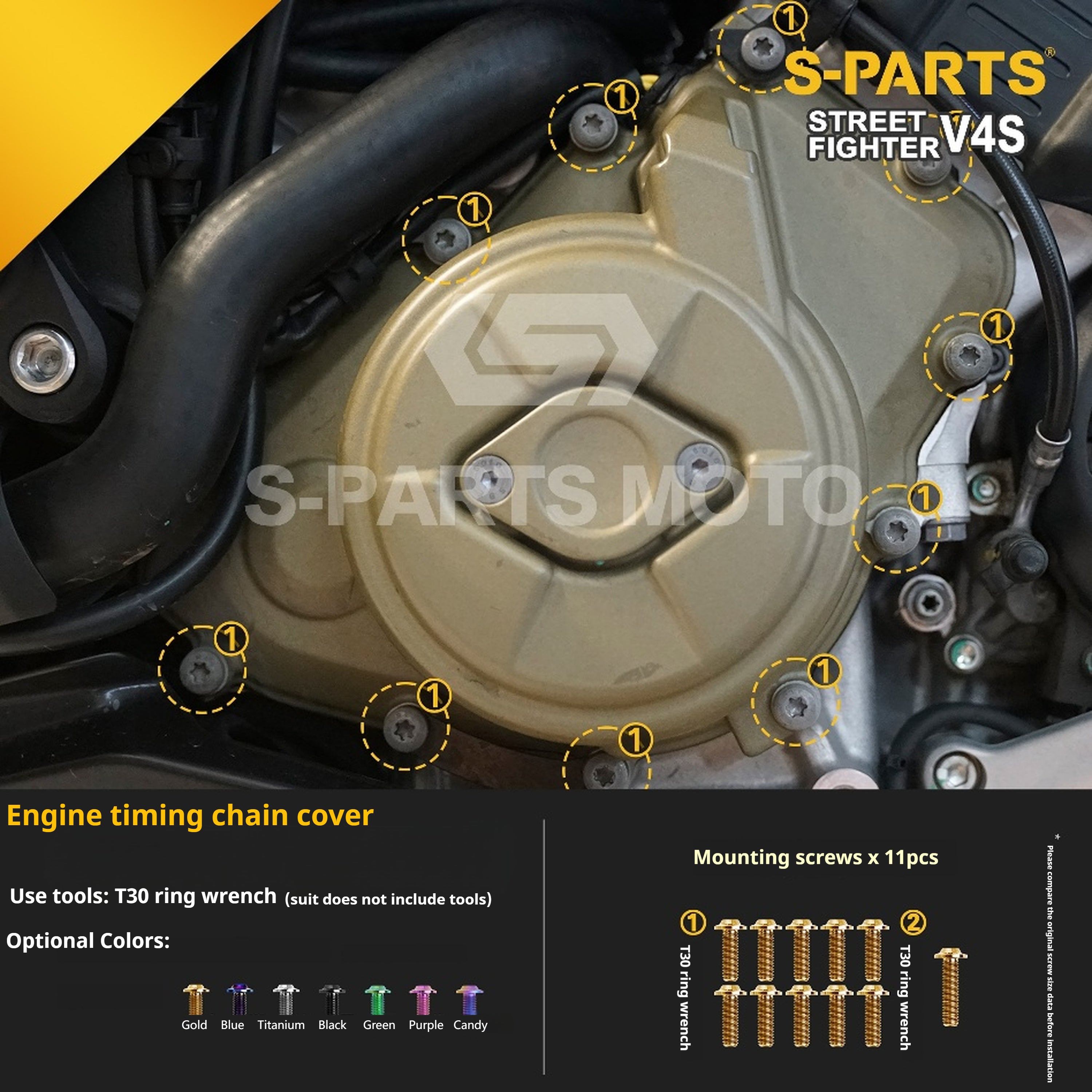 SPARTS Titanium Bolt Kit for Ducati Streetfighter V4S