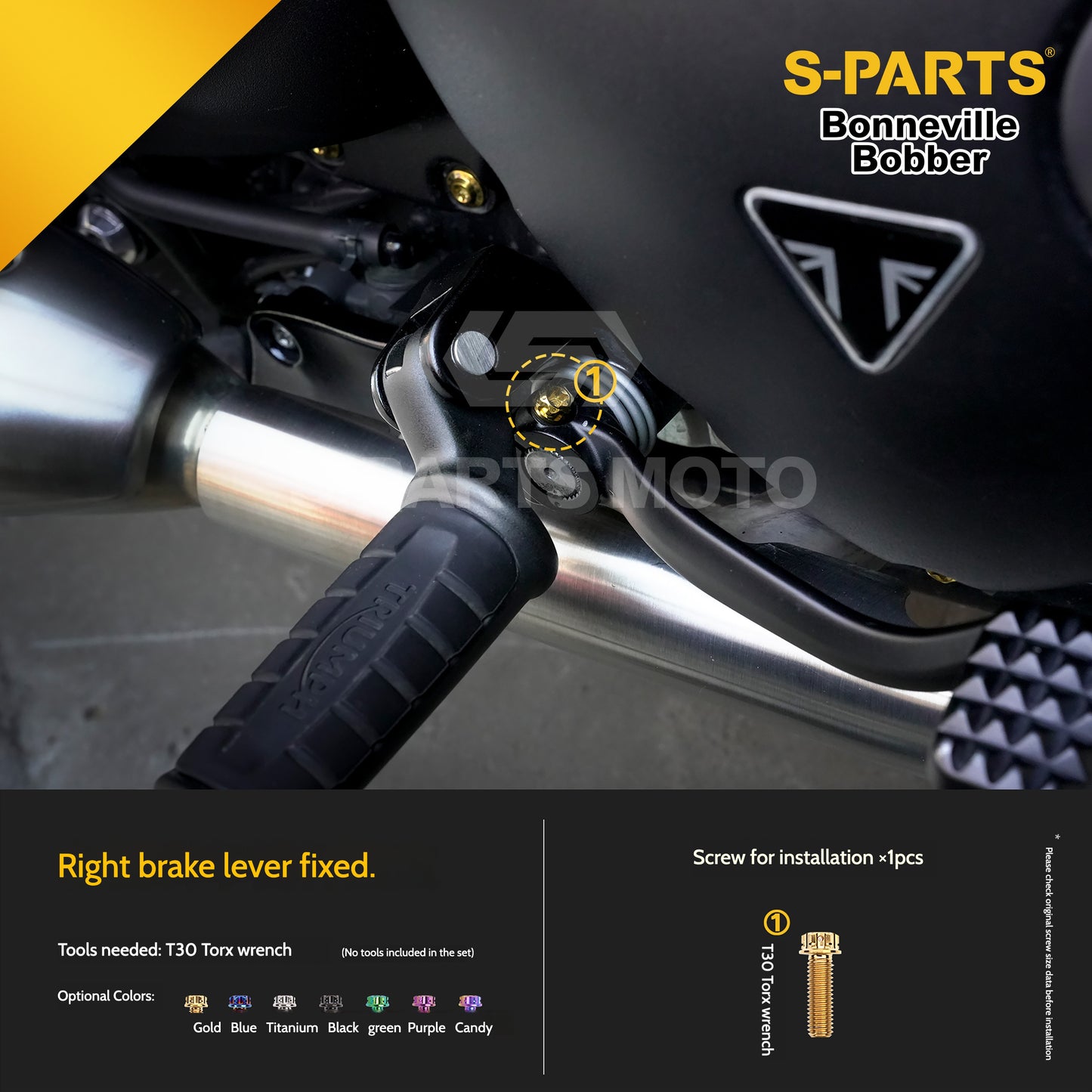 SPARTS Titanium Set Screws for Triumph Bonneville Bobber Motorcycle Modification