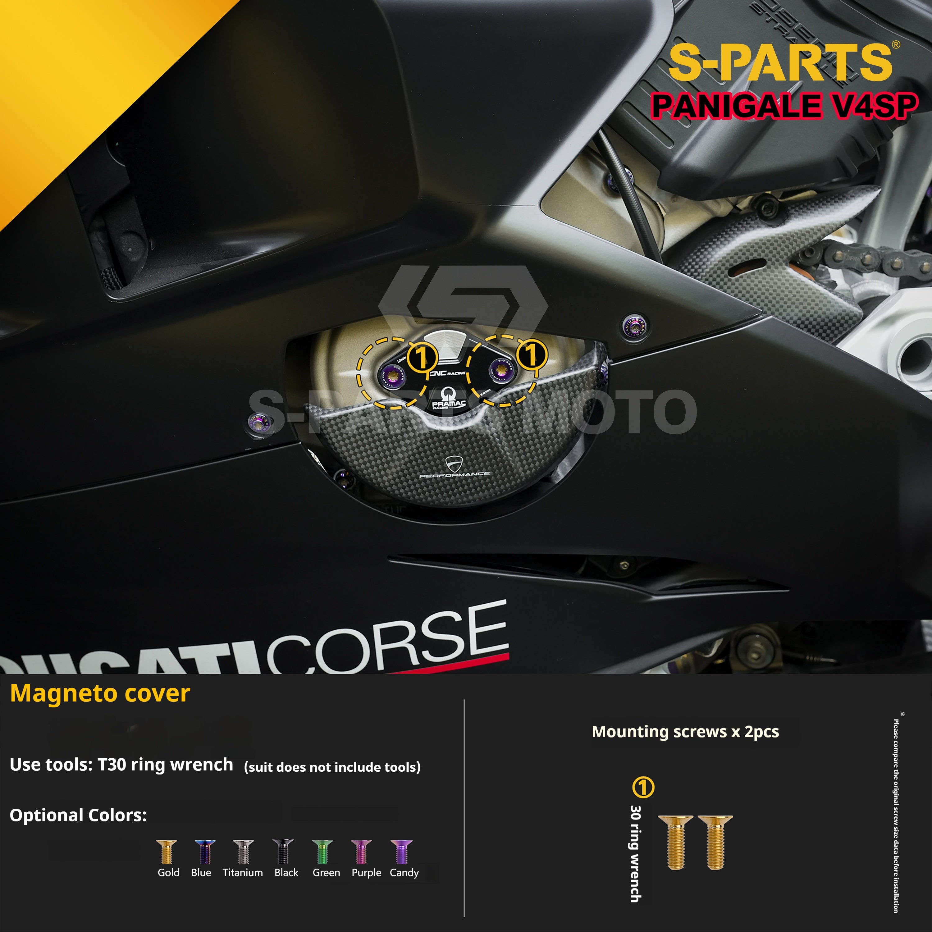 SPARTS TC4 Titanium Bolt Kit for Ducati Panigale V4SP Motorcycle