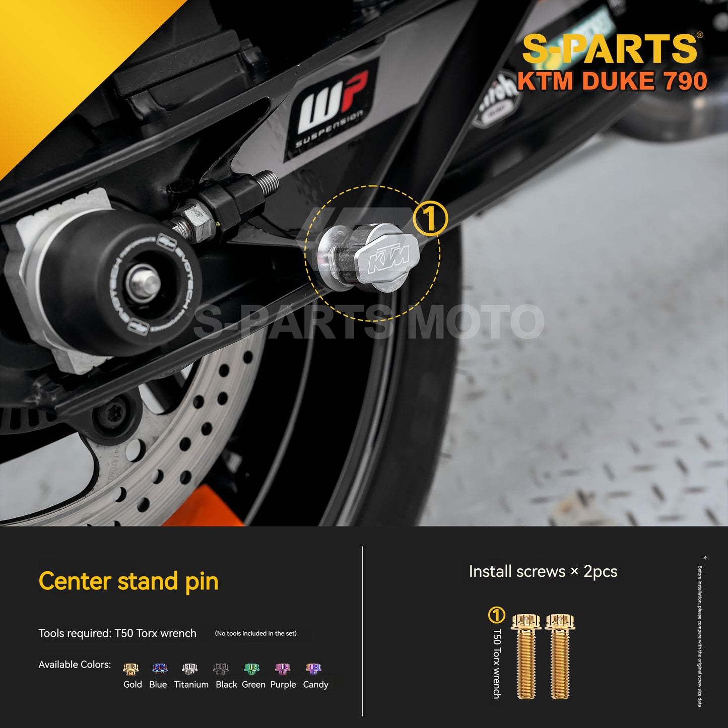 S-parts Titanium Styling & Bodywork Fairing Bolt Kit for KTM DUKE 790 | Premium Grade 5 Accessories