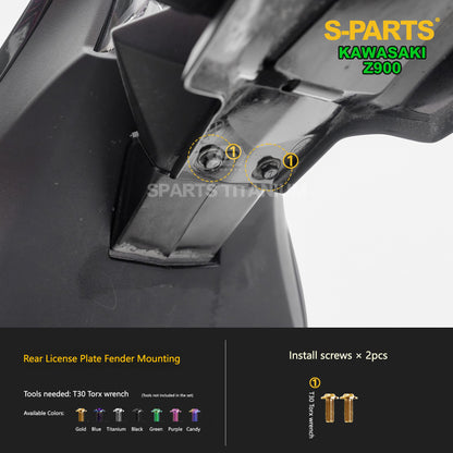 S-PARTS Titanium Fasteners Bodywork, Fairing & Footpeg Bolt Kit for Kawasaki Z900