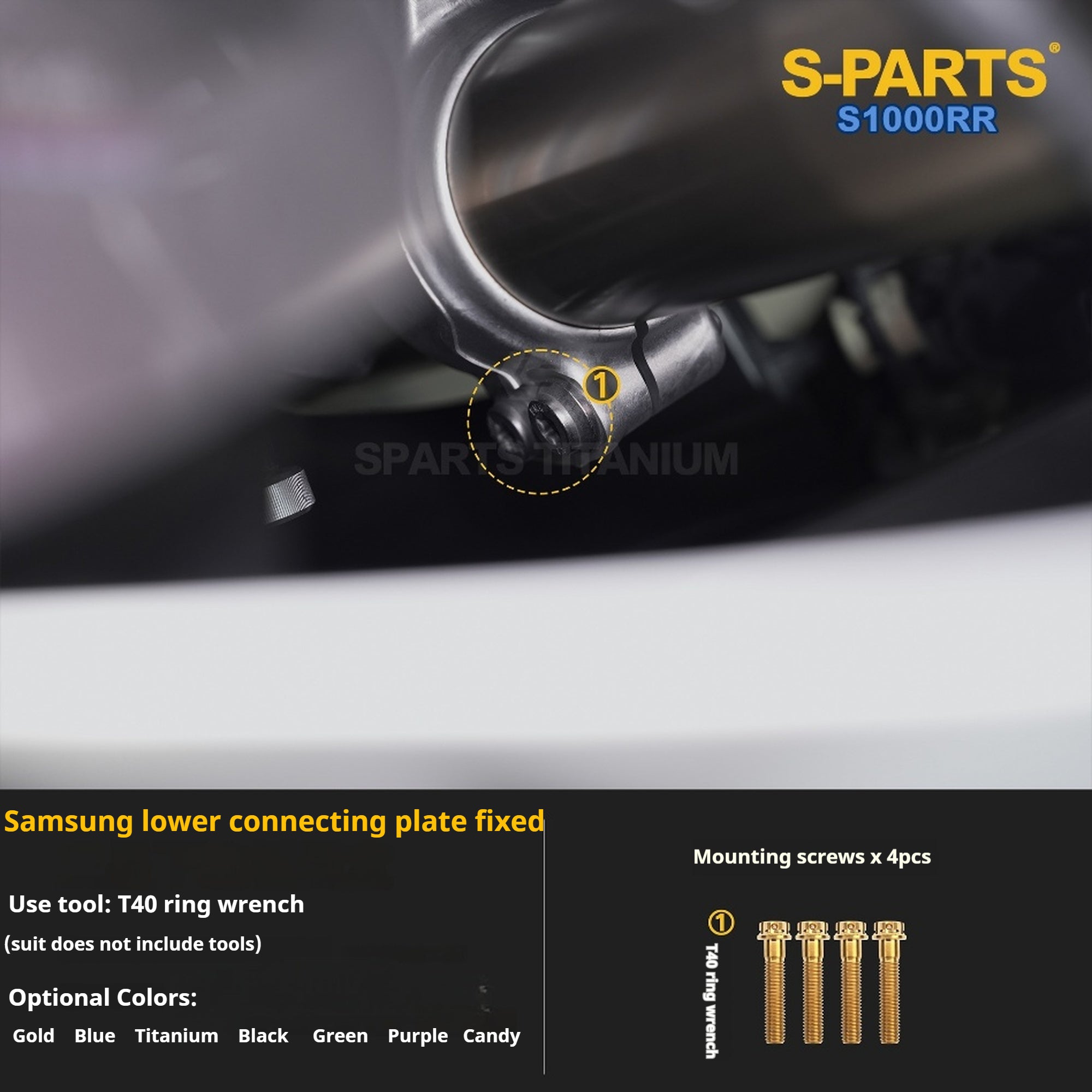 SPARTS TC4 Titanium Bolt Kit Compatible with BMW S1000RR — Full Motorcycle Upgrade Fastener Set