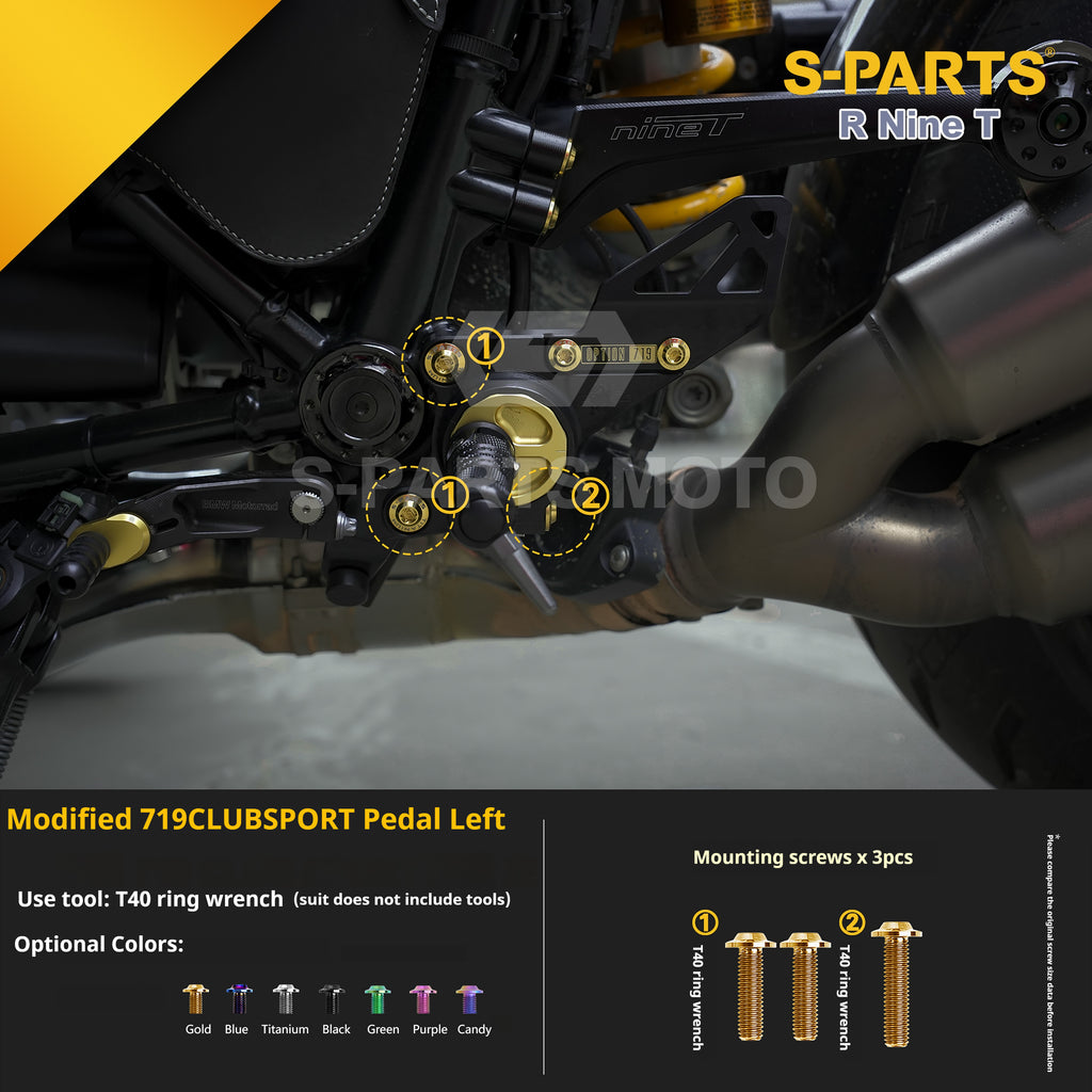 SPARTS BMW RnineT Titanium Alloy Motorcycle Bolt Upgrade Kit