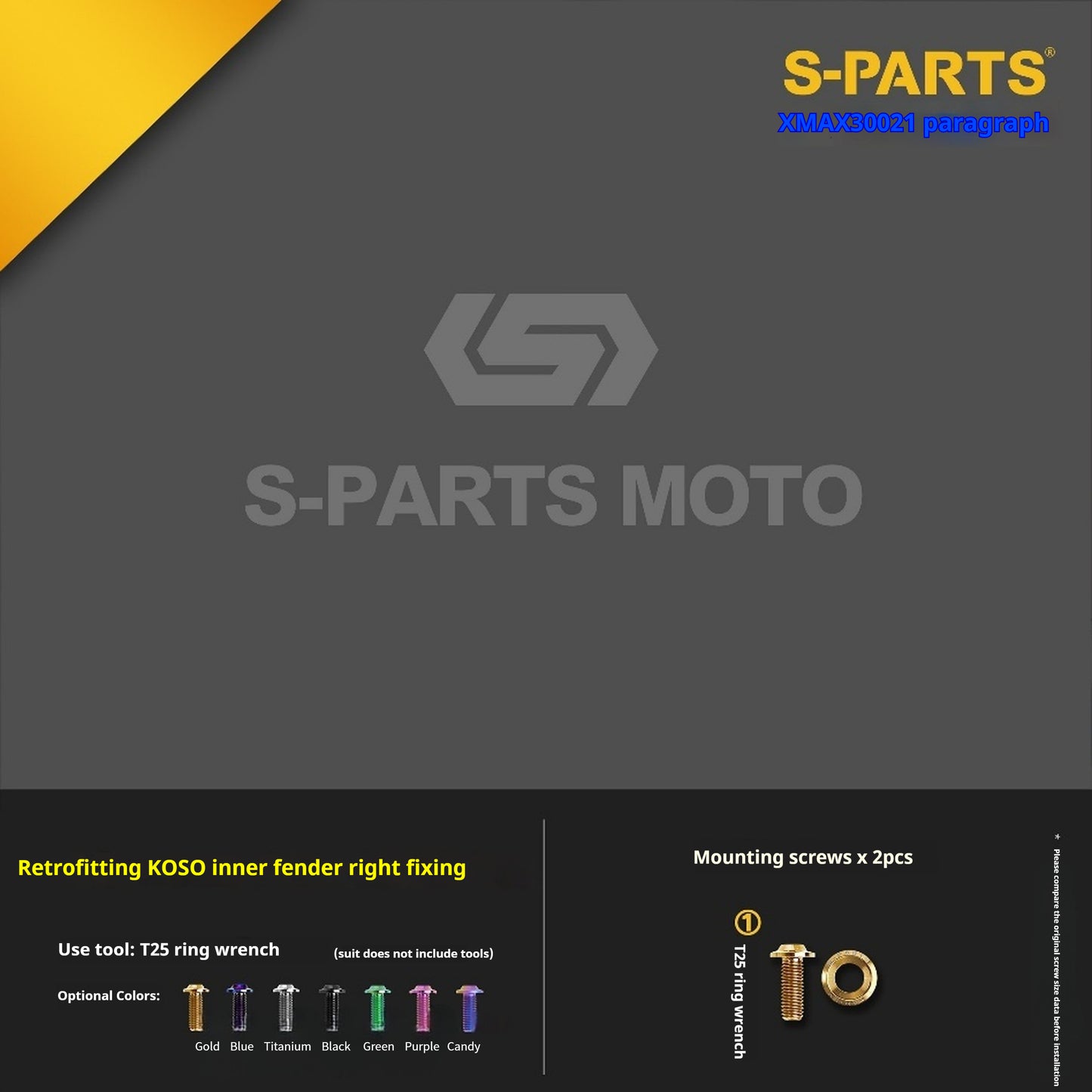 SPARTS 2021 XMAX300 YAMAHA Motorcycle Modified Titanium Alloy Bolts Screws
