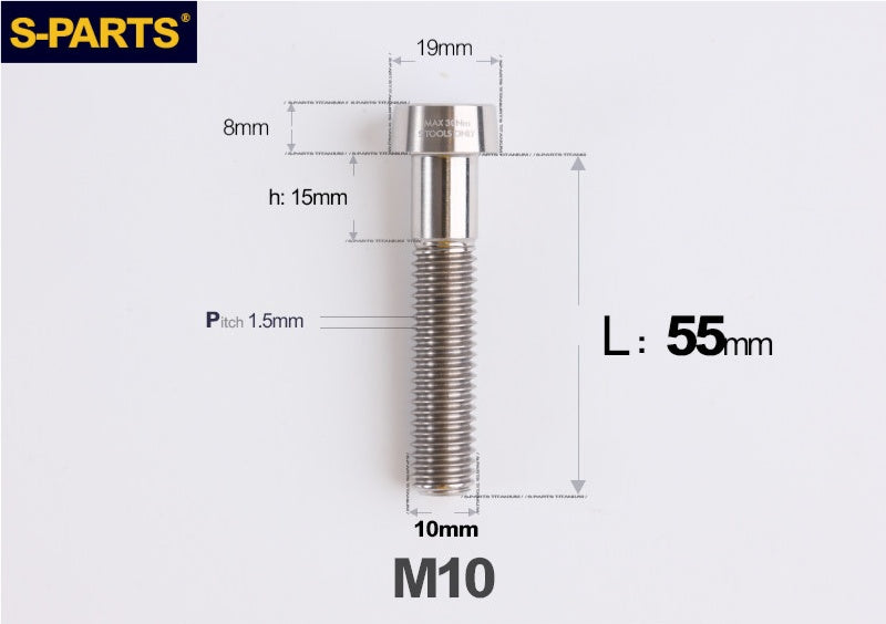 SPARTS M10 D19 P1.5 Titanium Security Bolt – Brake Caliper Locking Screw for Motorcycle