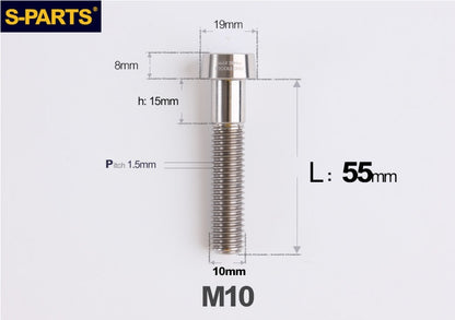 SPARTS M10 D19 P1.5 Titanium Security Bolt – Brake Caliper Locking Screw for Motorcycle