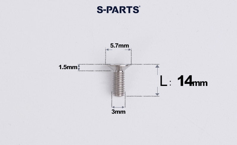 SPARTS Series M3 L6-30 Countersunk Titanium Bolt