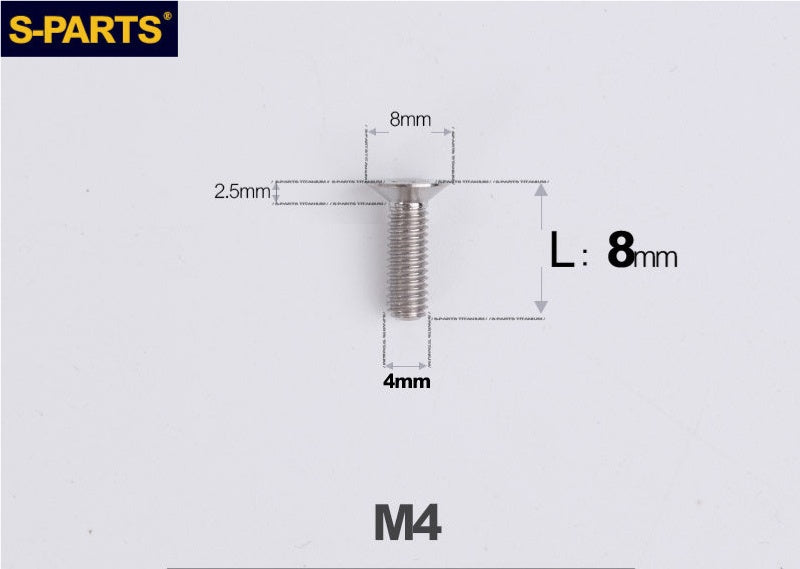 SPARTS M4x10-50mm Countersunk Titanium Alloy Bolt – Flat Head Fastening Screw for Motorcycle & Bicycle