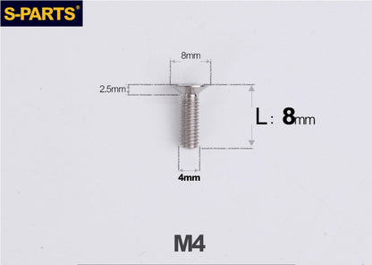 SPARTS M4x10-50mm Countersunk Titanium Alloy Bolt – Flat Head Fastening Screw for Motorcycle & Bicycle