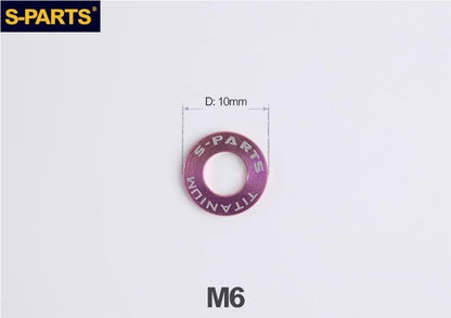 S-PARTS M3 / M4 / M5 / M6 / M8 / M10 / M12 TC4 Titanium Flat Washers for E-Bikes, Motorcycles & Bicycles