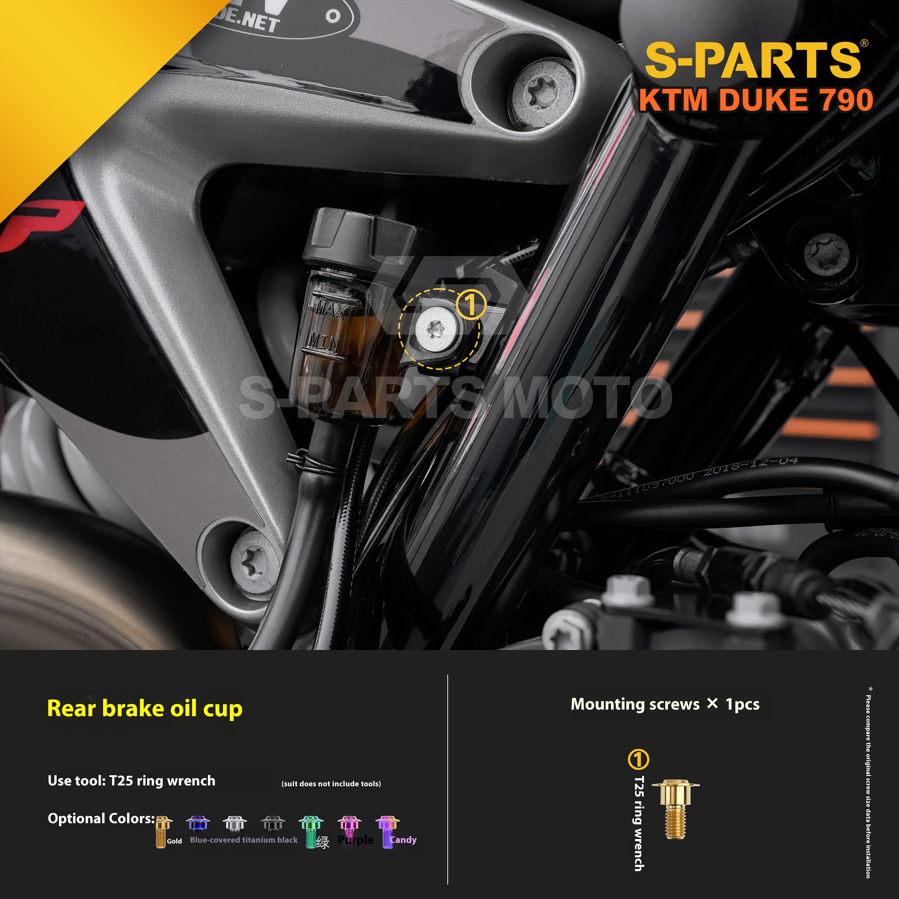 SPARTS TC4 Titanium Bolt Kit Compatible with KTM DUKE 790 – Full Motorcycle Fastener Upgrade
