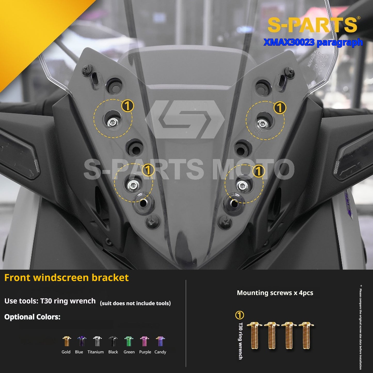 SPARTS Titanium Bolt Set for 2023 XMAX300 | Yamaha Motorcycle Titanium Bolt Upgrade