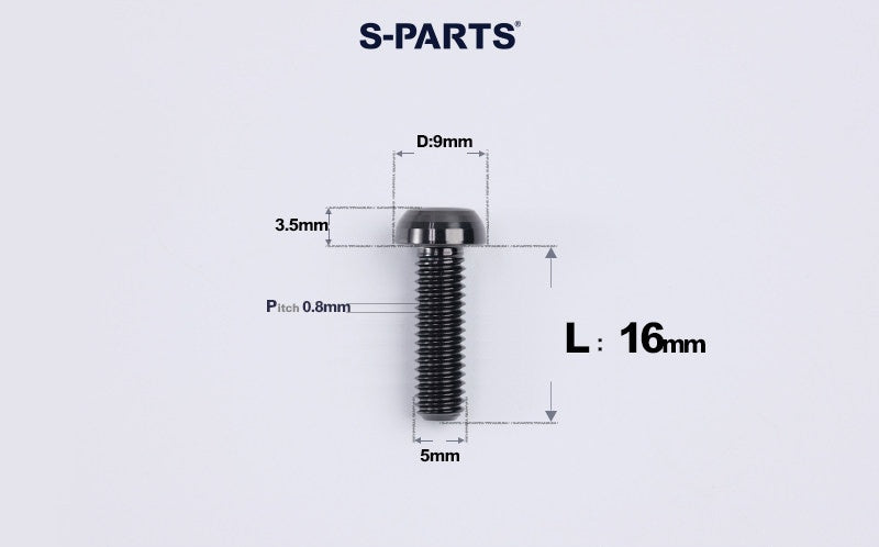 SPARTS M5 Titanium Bolt A2 Dome Head | Ultra-Light TC4 Bike Brake Caliper Bolt