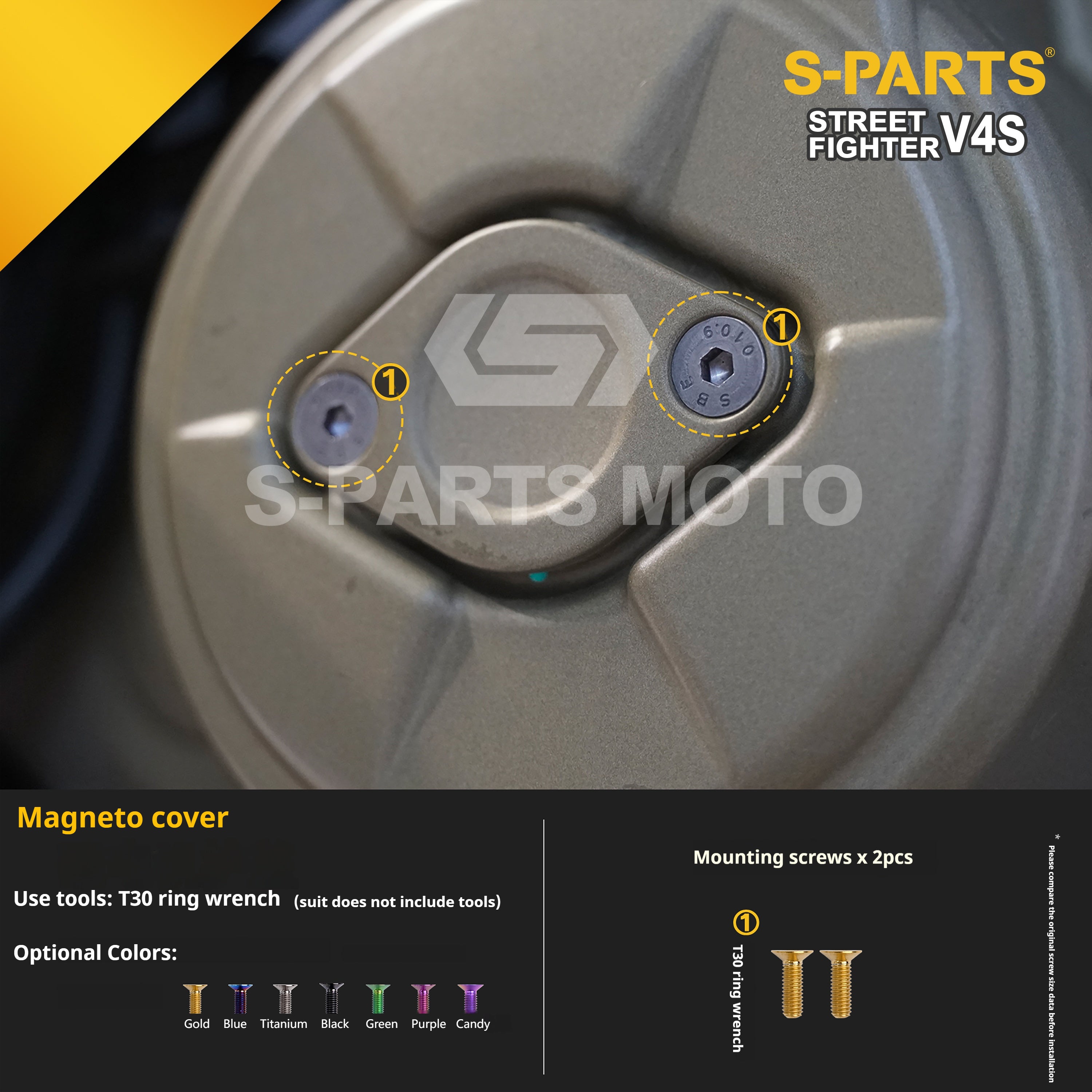 SPARTS Titanium Bolt Kit for Ducati Streetfighter V4S