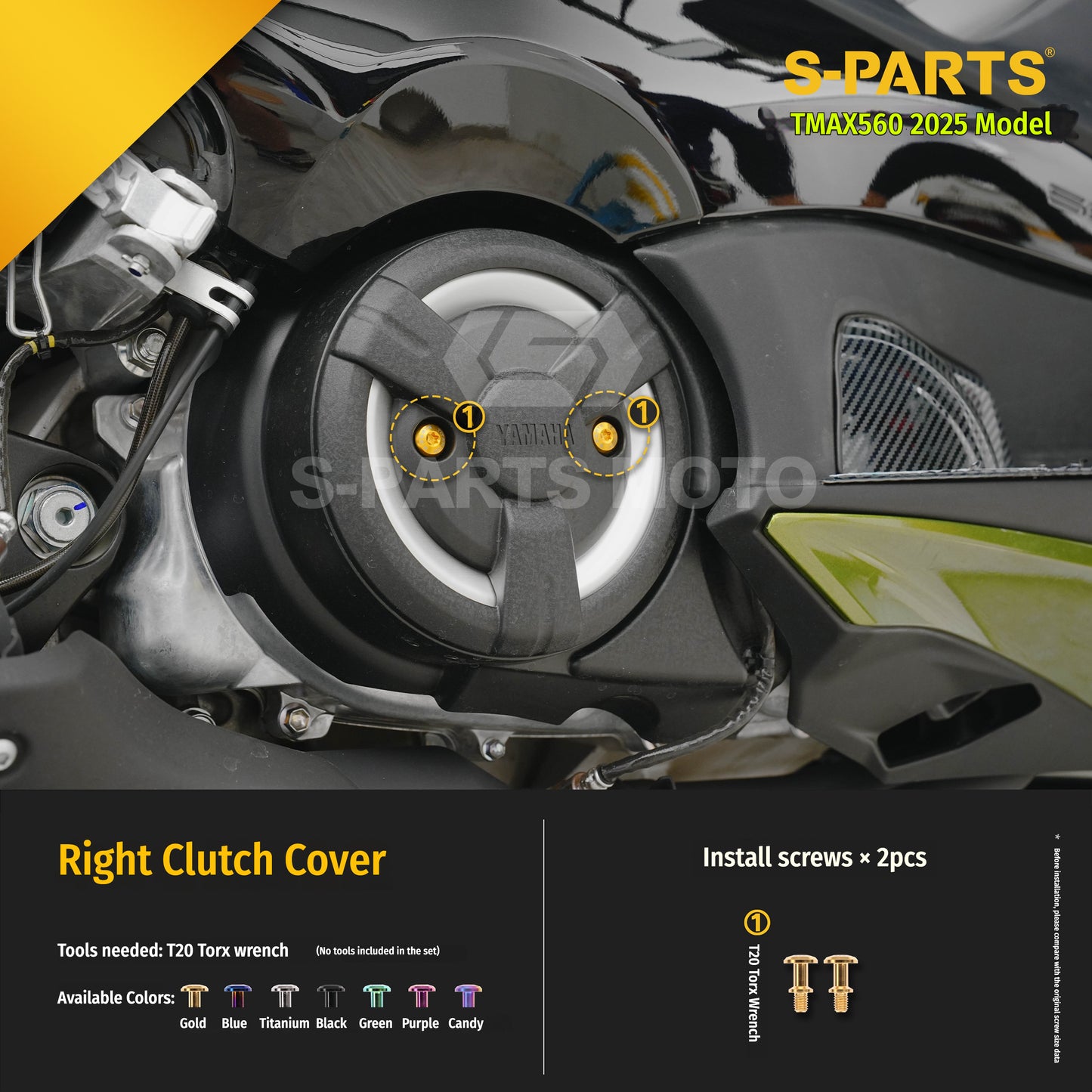 SPARTS Titanium Bolt Kit for YAMAHA TMAX560 2025-Body & Exhaust Section