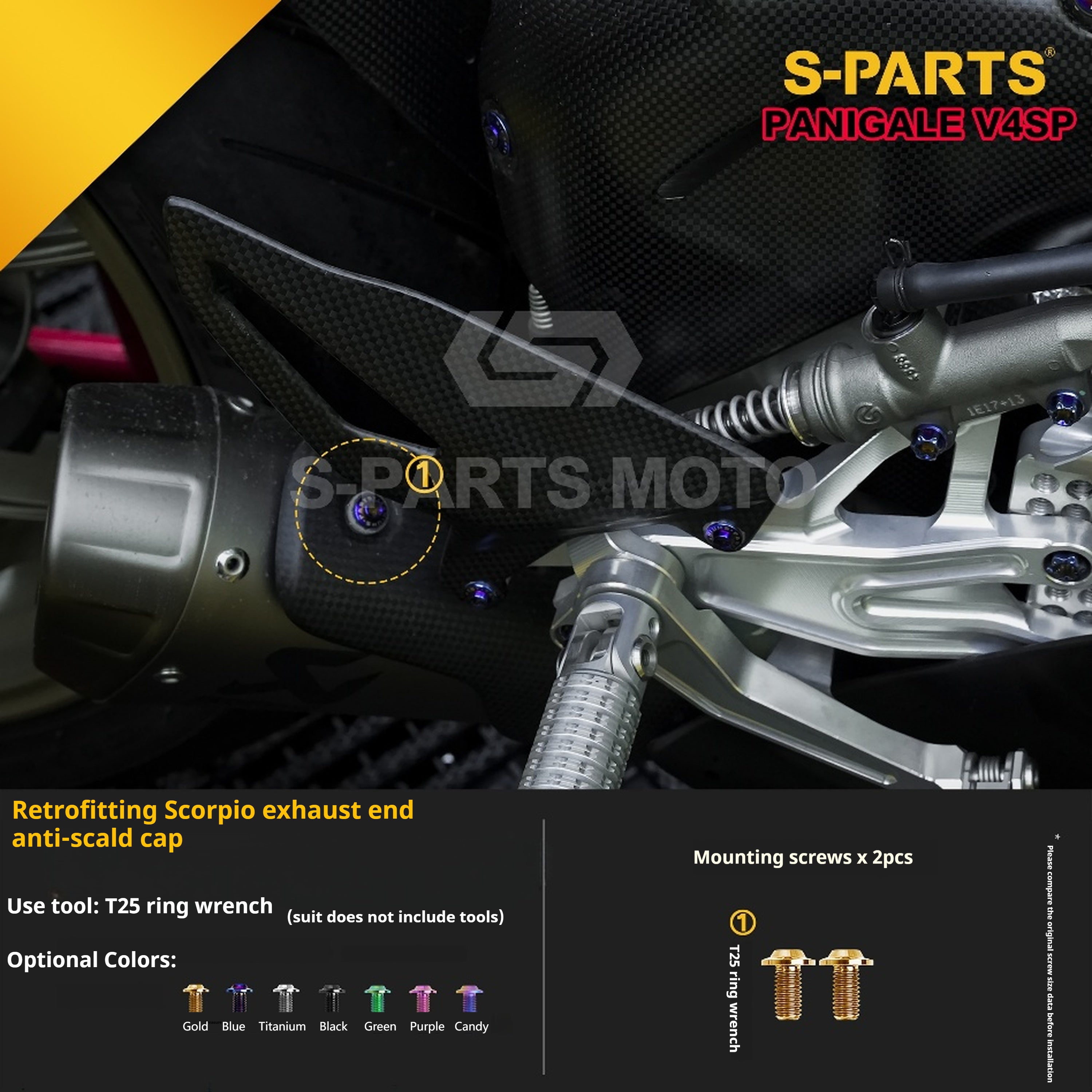 SPARTS TC4 Titanium Bolt Kit for Ducati Panigale V4SP Motorcycle