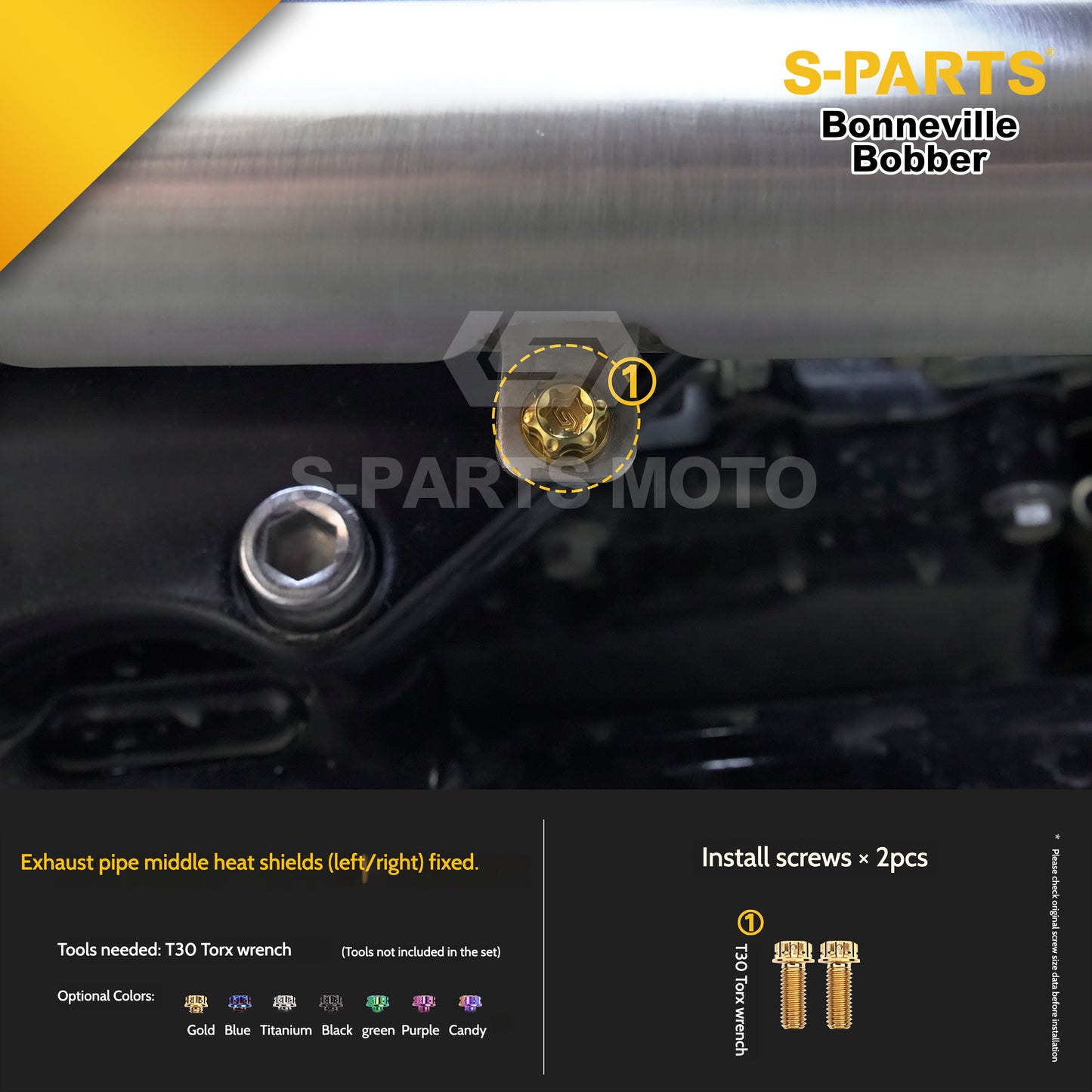 SPARTS Titanium Set Screws for Triumph Bonneville Bobber Motorcycle Modification