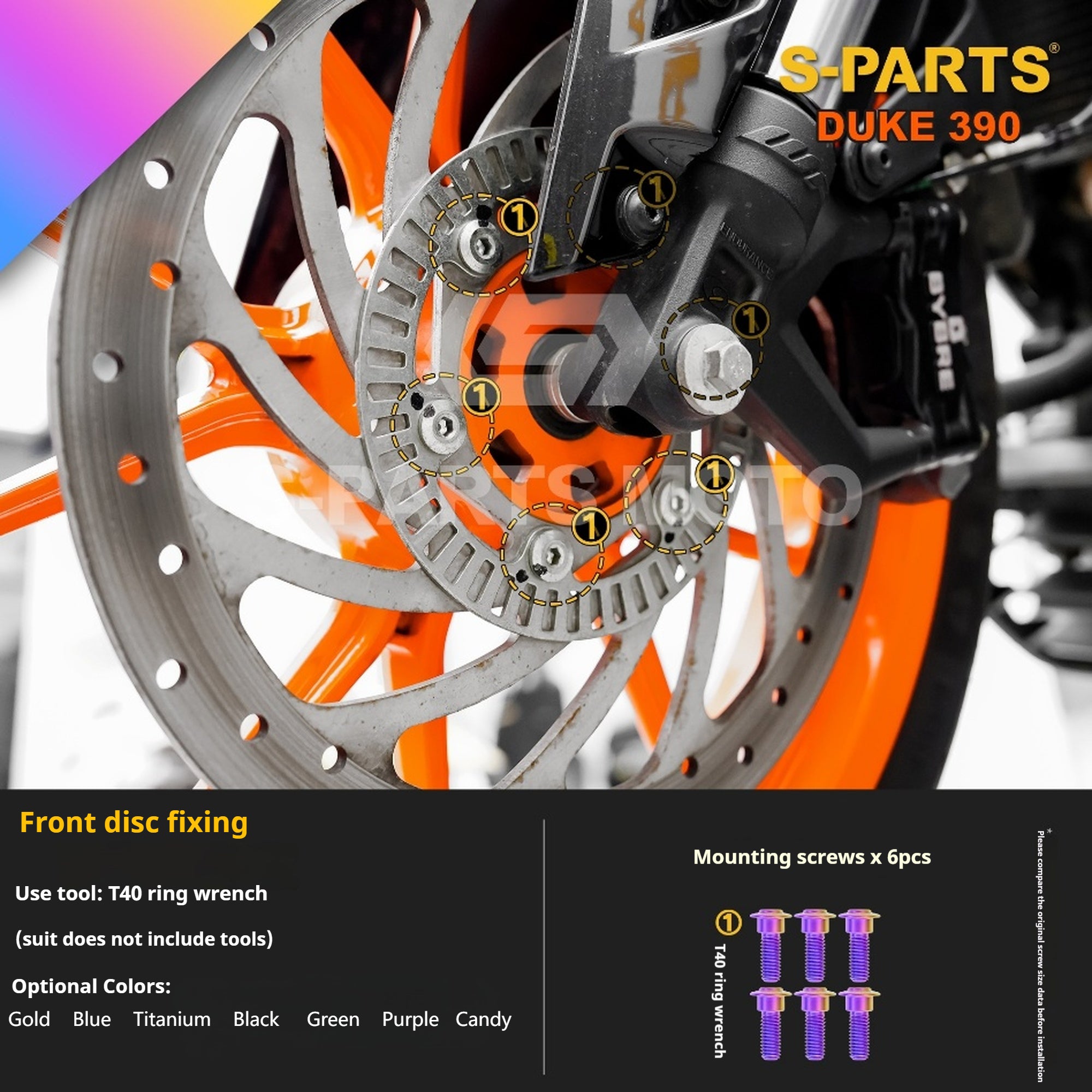 SPARTS Stan KTM DUKE 390 Dedicated · TC4 Titanium Full Motorcycle Bolt Kit