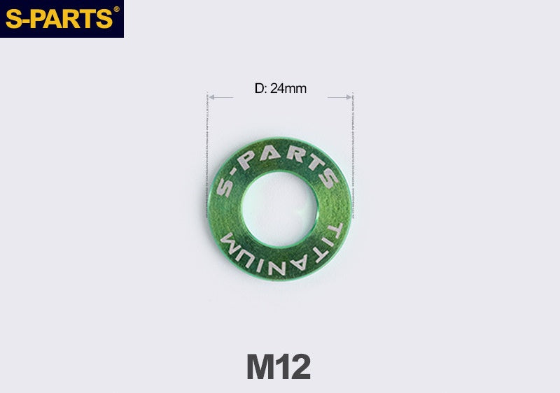 S-PARTS M8 / M10 / M12 / M14 TC4 Titanium Flat Washers for E-Bikes, Motorcycles & Bicycles