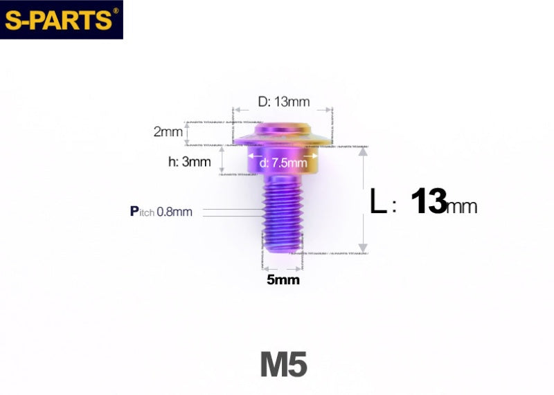 SPARTS M5 Titanium Button Head Shoulder Bolt