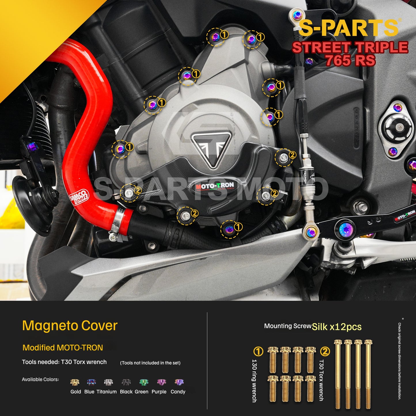 SPARTS Titanium Bolts for Triumph Street Triple 765 RS – Engine & Exhaust Upgrade Fasteners