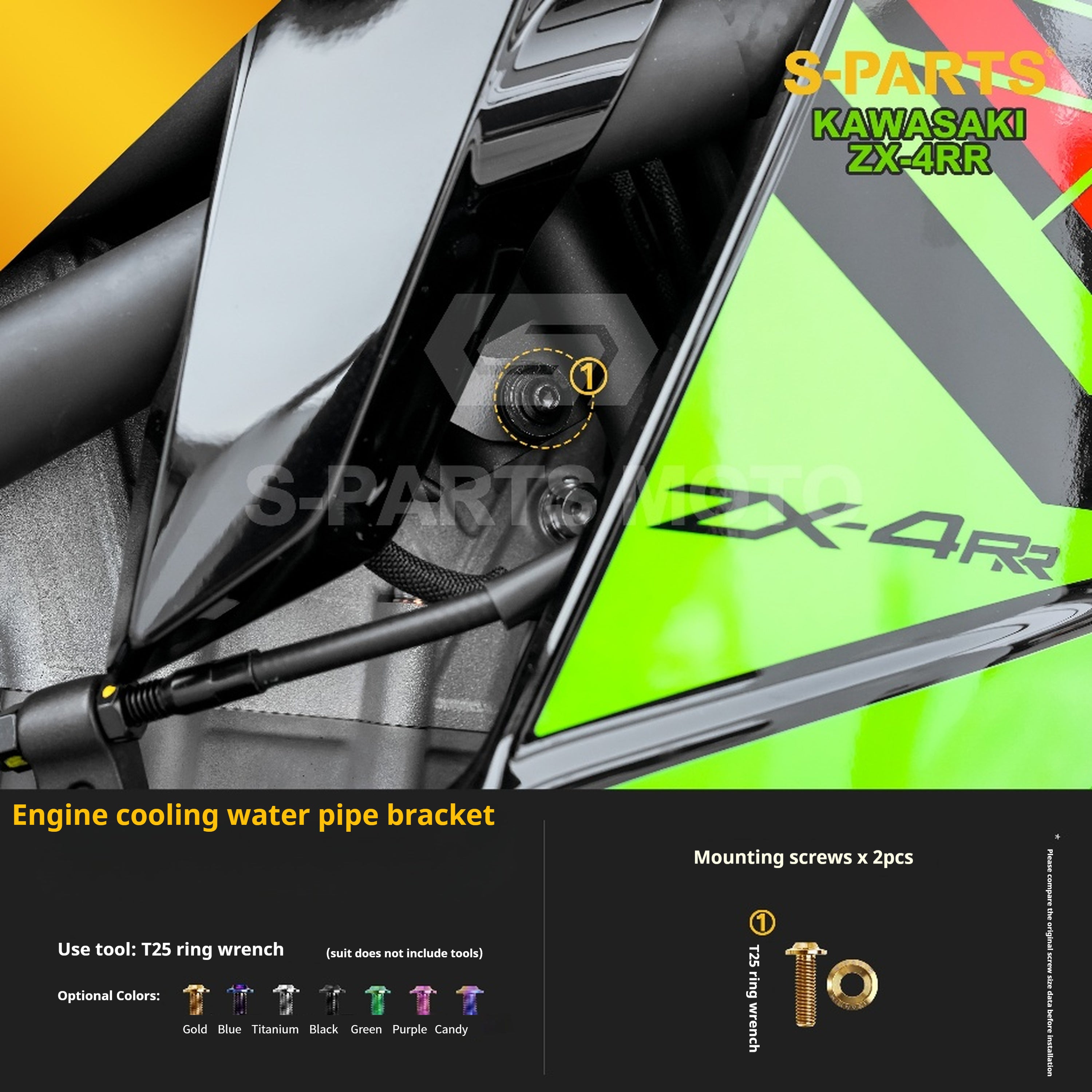 SPARTS TC4 Titanium Bolt Kit for Kawasaki ZX-4RR | Motorcycle Titanium Bolt Upgrade