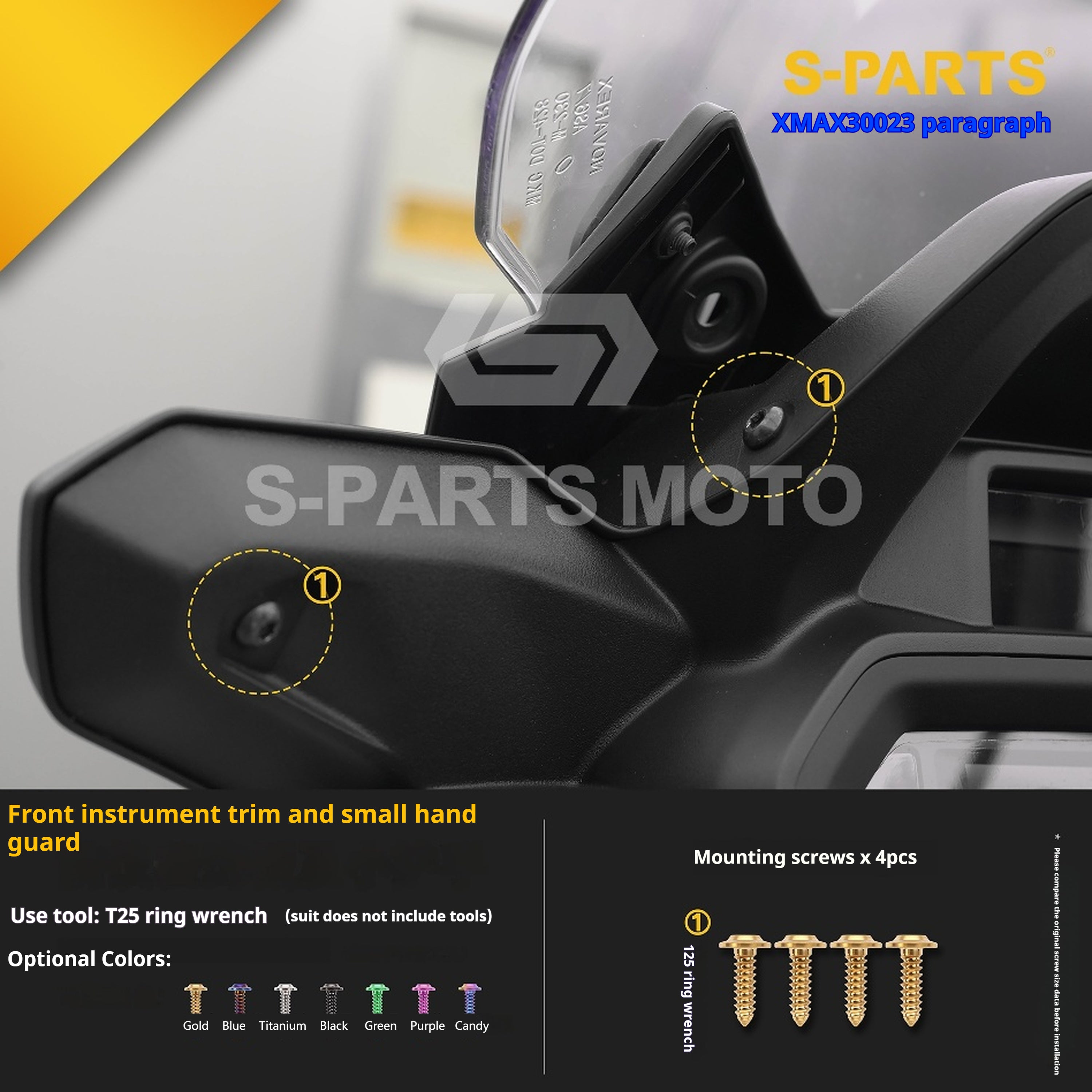 SPARTS Titanium Bolt Set for 2023 XMAX300 – Yamaha Motorcycle Custom Upgrade - 2/2