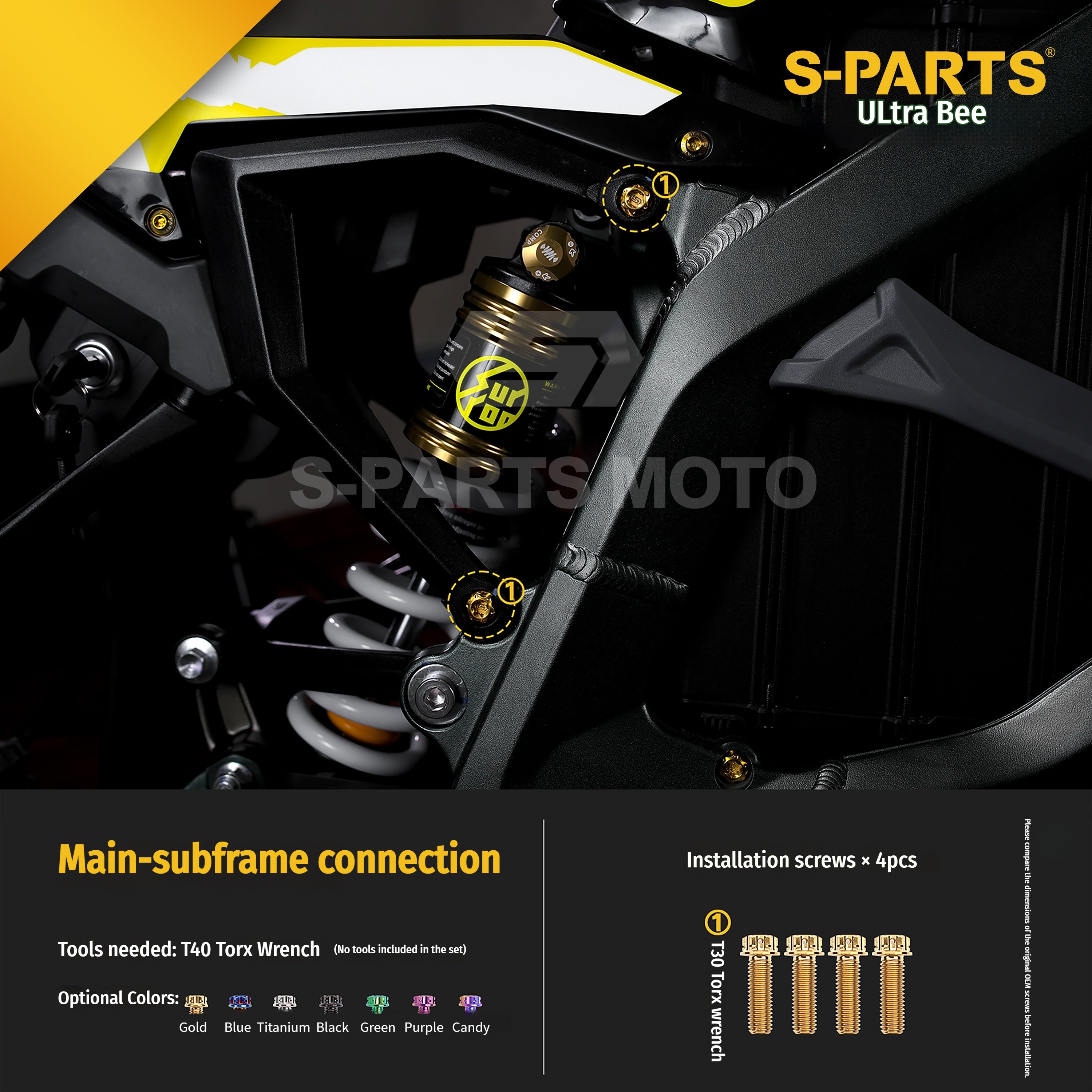 SPARTS Titanium Bolt Kit for Ultra Bee | Full Motorcycle Upgrade Set