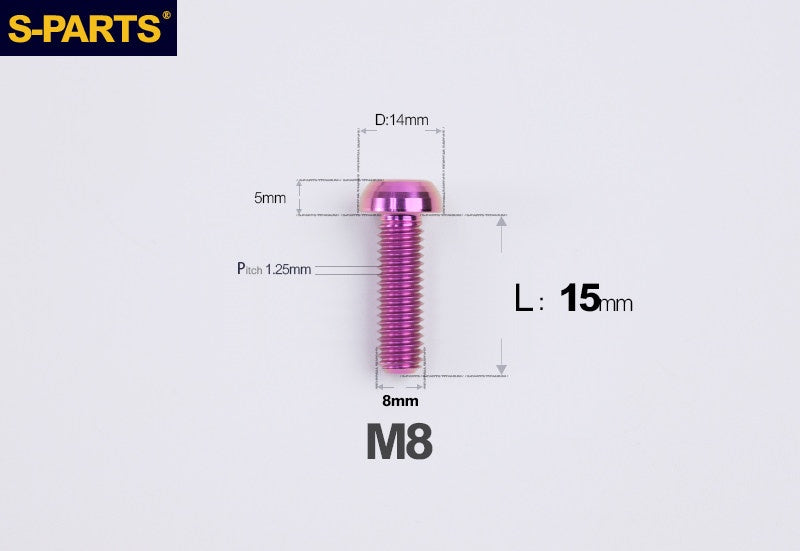 S-PARTS M8 A2 Series TC4 Titanium Bolts – Button Head Fasteners for Bicycle & E-Bike Upgrades