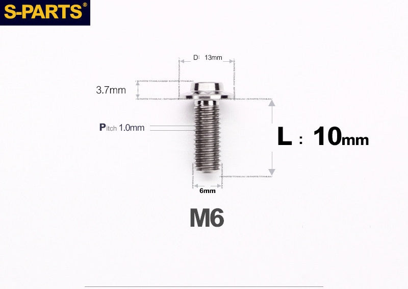 SPARTS A3 Button Head M6 D13 Titanium Bolt for Motorcycle & Bicycle Modification