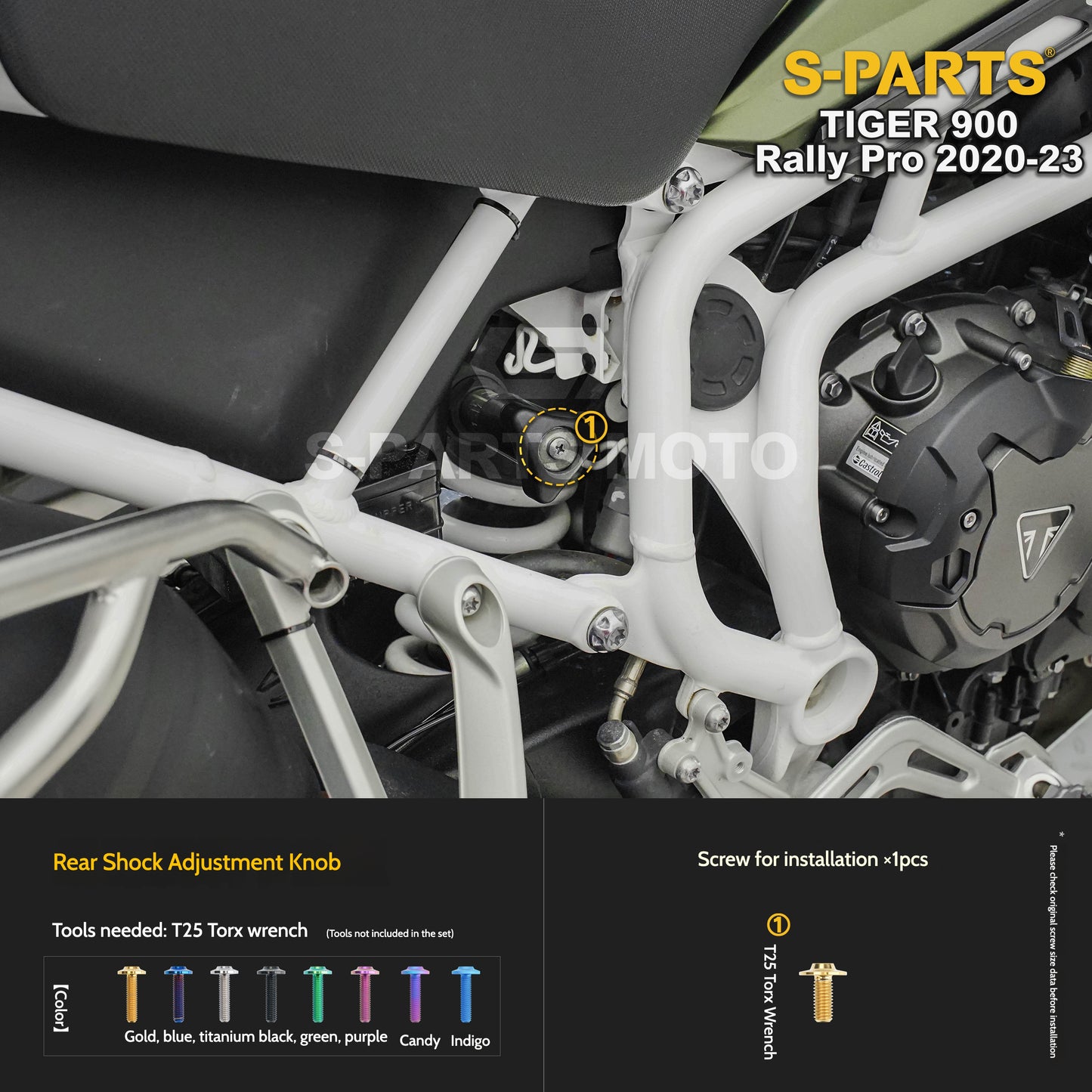 SPARTS Triumph Tiger 900 Rally Pro (2020–2023) Motorcycle Modified Titanium Alloy Bolts