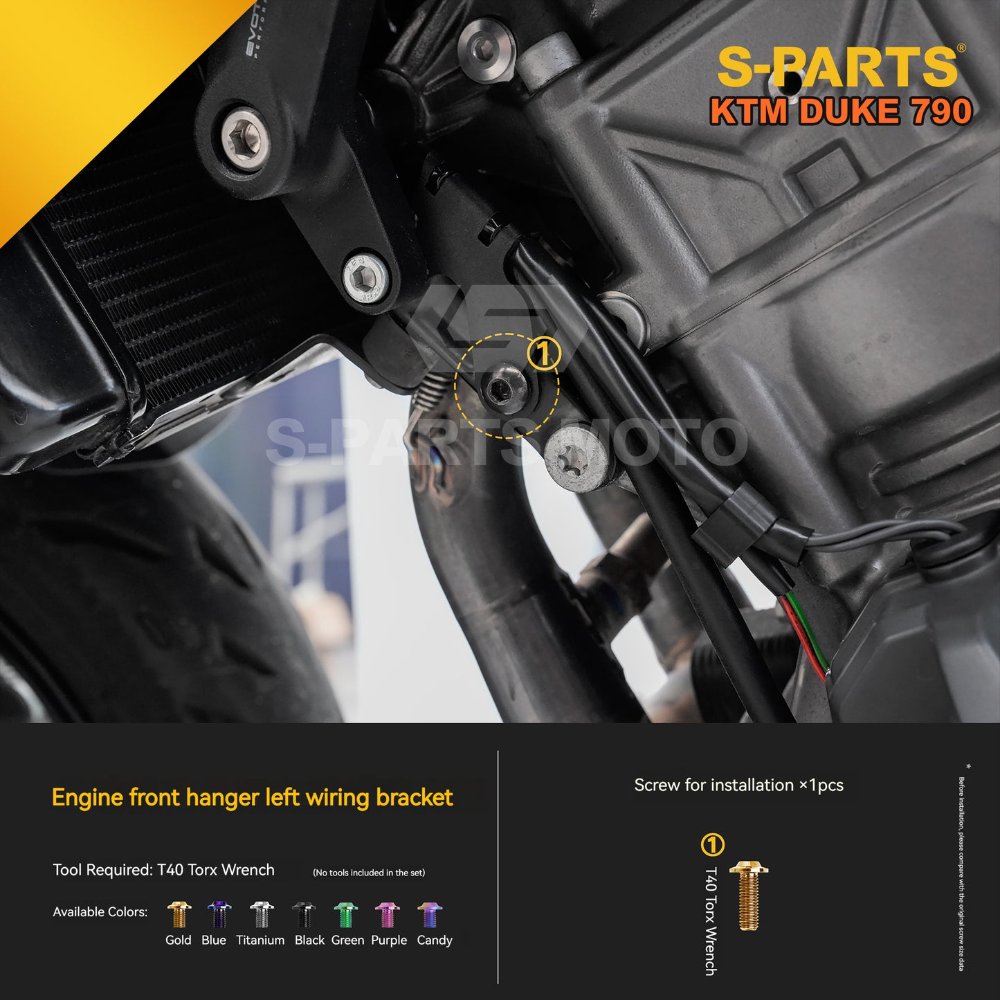 S-parts Titanium Styling & Bodywork Fairing Bolt Kit for KTM DUKE 790 | Premium Grade 5 Accessories