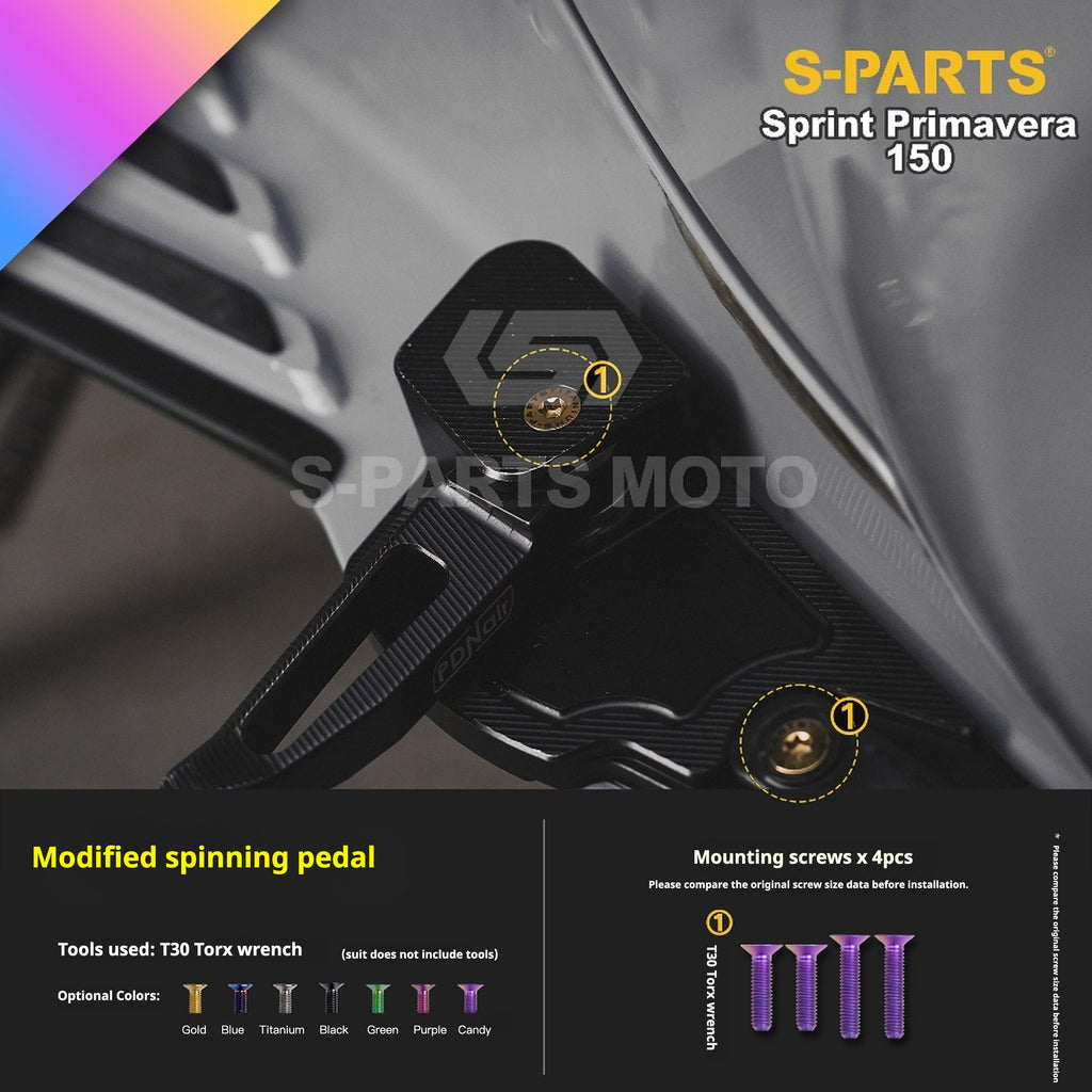 SPARTS Titanium Screw Set for Vespa Sprint/Primavera 150 – Custom Candy Color & CNC Titanium Upgrade Kit