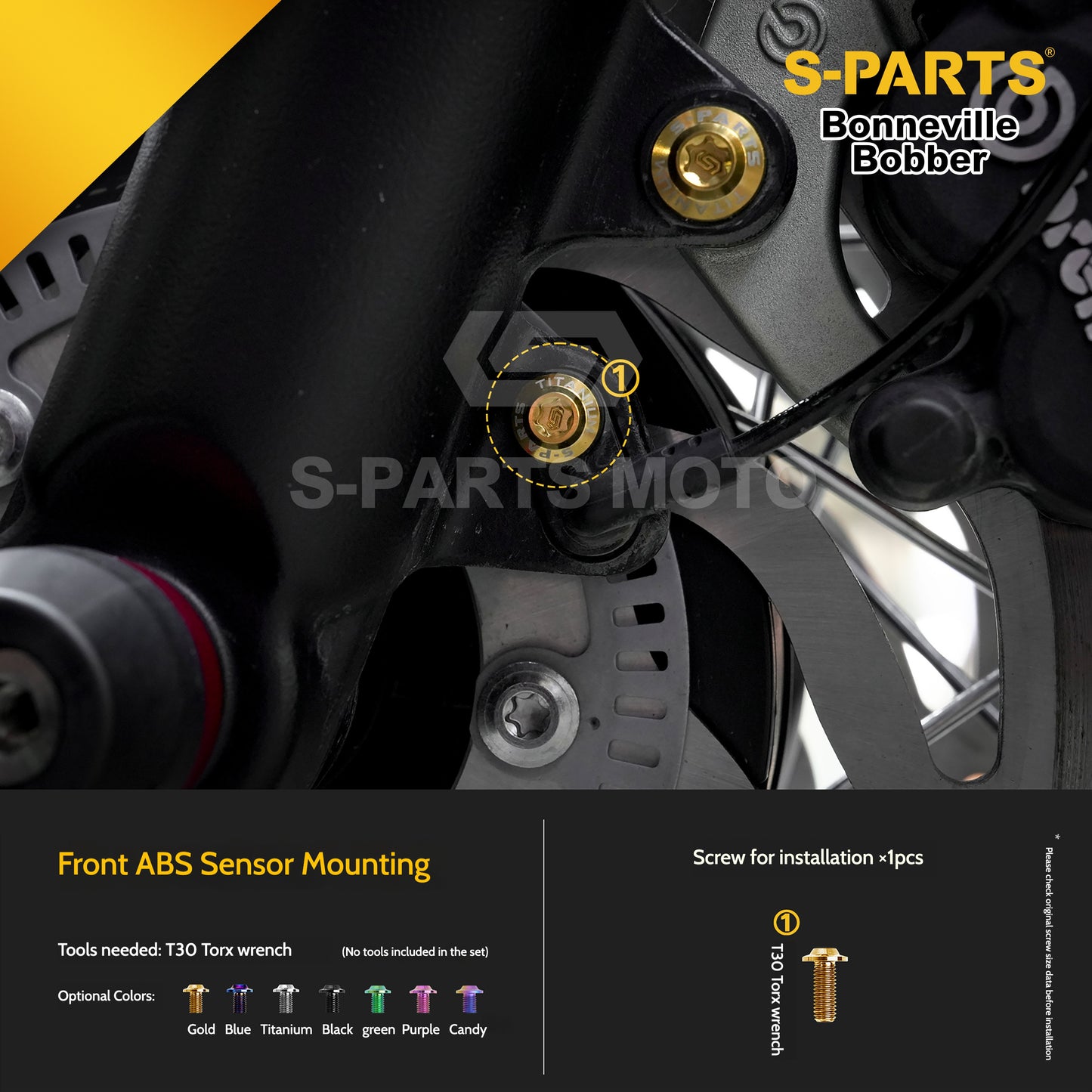 SPARTS Titanium Set Screws for Triumph Bonneville Bobber Motorcycle Modification