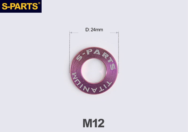 S-PARTS M8 / M10 / M12 / M14 TC4 Titanium Flat Washers for E-Bikes, Motorcycles & Bicycles